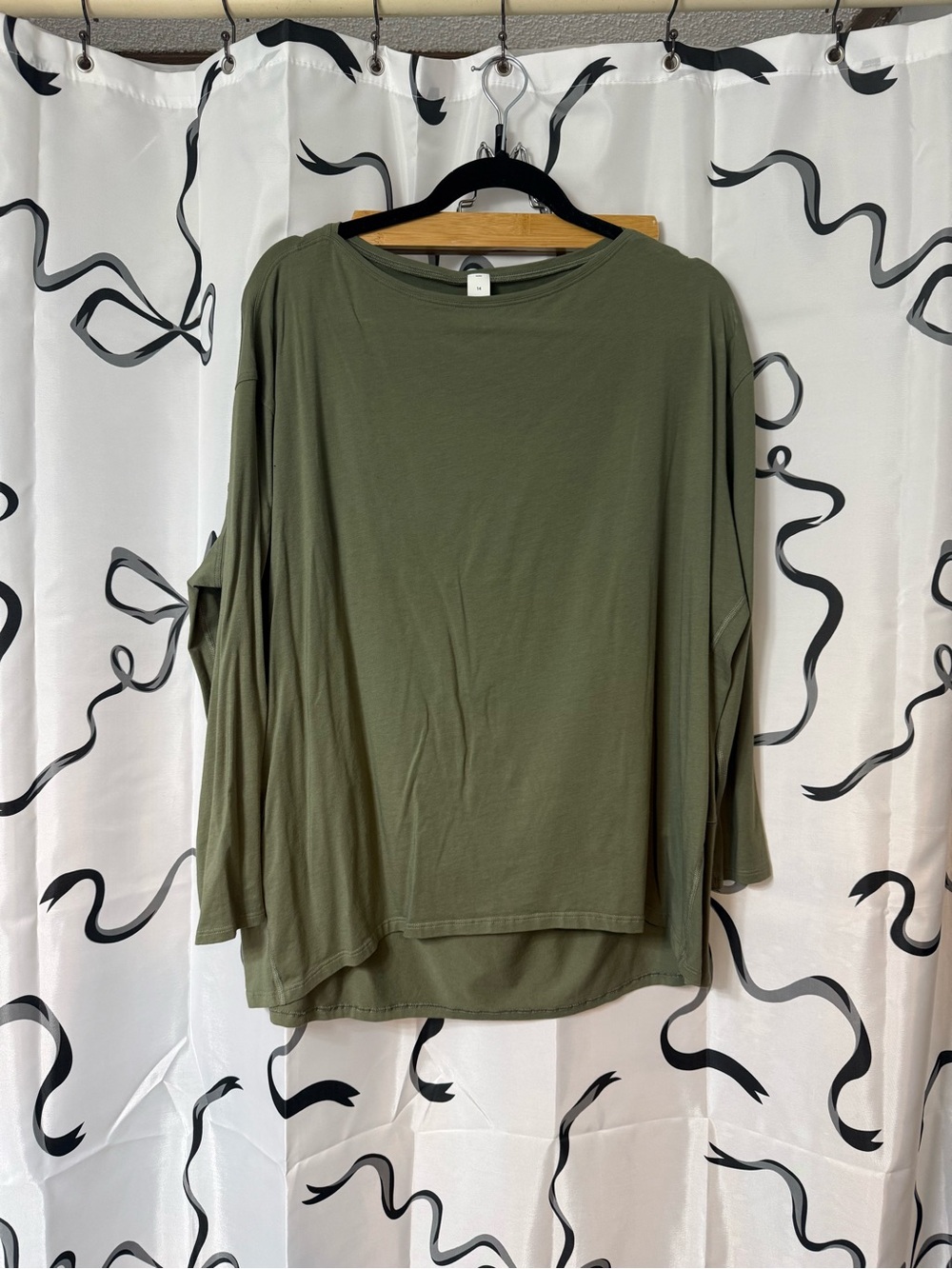 Lululemon back in action Olive Green Long-Sleeve Tee, size 14